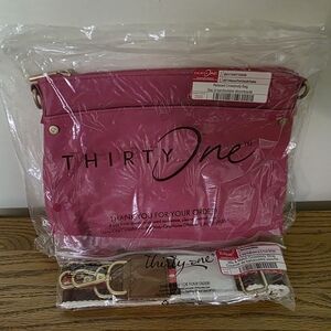 Thirty-One Hibiscus Pink Crossbody Bag with Matching Crossbody Strap